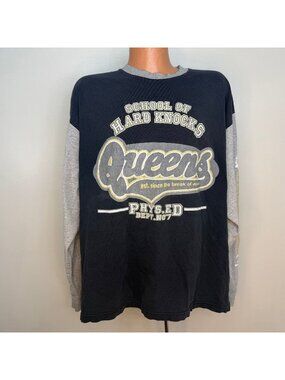 Vintage 1990s School of Hard Knocks Queens Long Sleeve T-Shirt, SOHK Size 2XL
